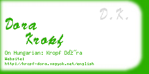 dora kropf business card